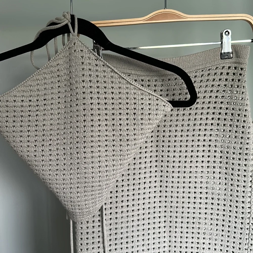 Reformation Woven Knit Two Piece Set - Picture 2 of 8